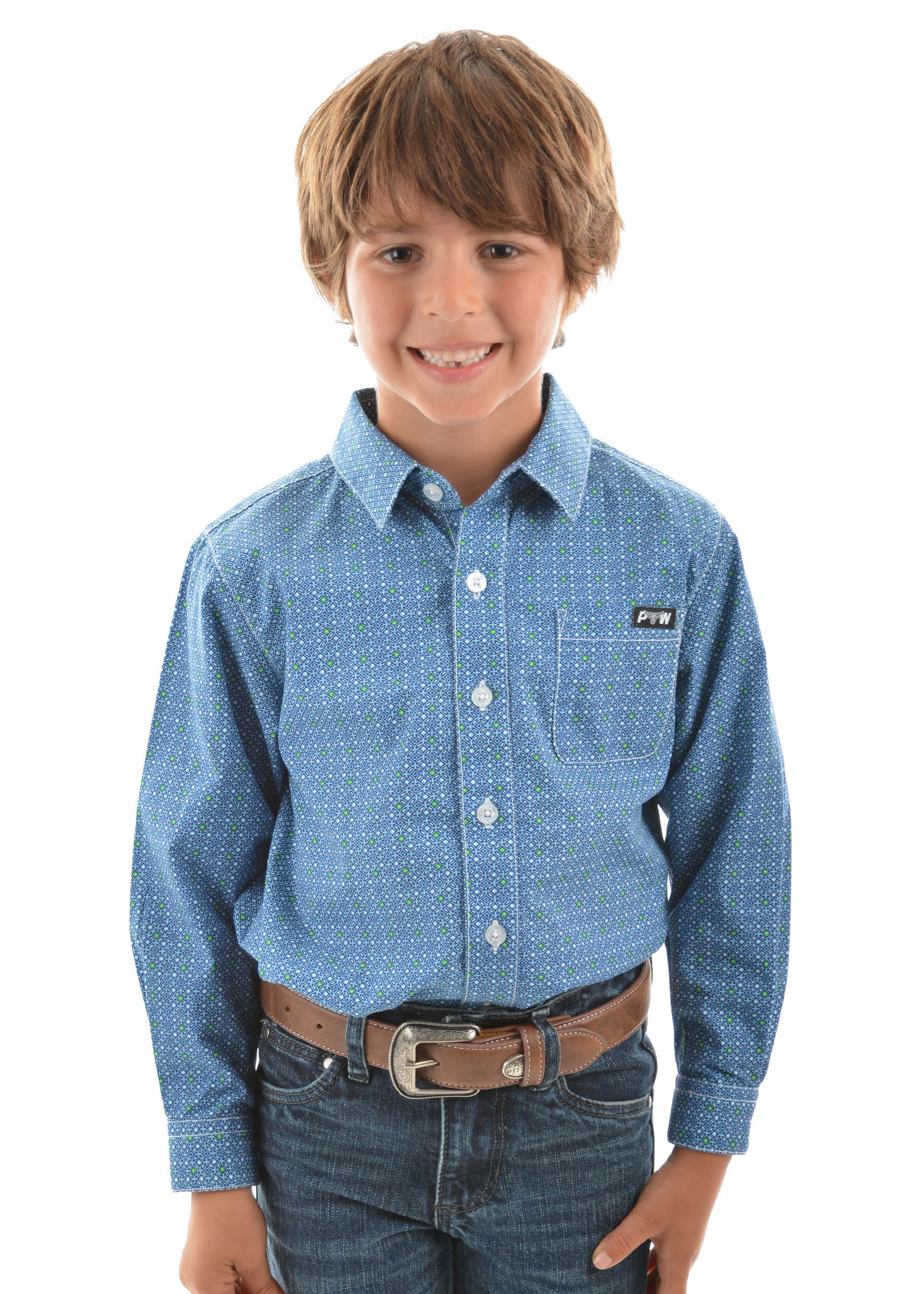 Boys Pure Western Rhett Long Sleeve Shirt | Western World Saddlery ...