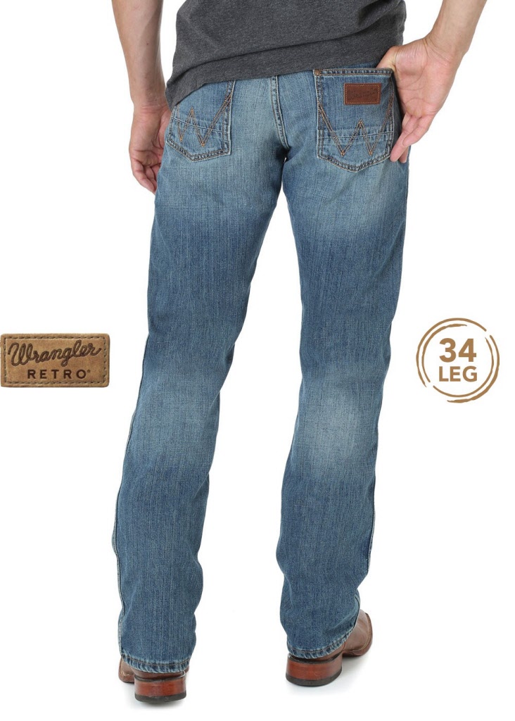 Mens Wrangler Retro Slim Fit Straight Leg Jeans | Western World ...
